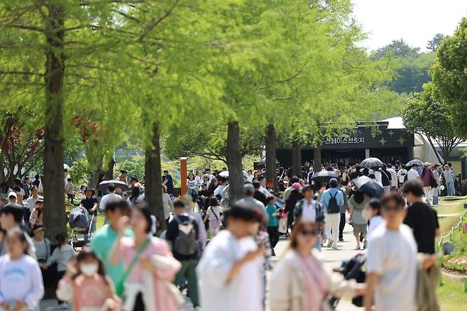 순천만국가정원 찾은 관광객. 순천시 제공