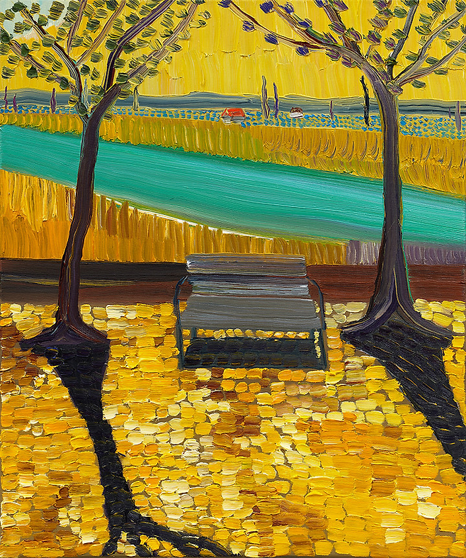 반 고흐의 영향이 크게 묻어난 작품.  Matthew Wong [The Space Between Trees], 2019 ©The Albertina Museum