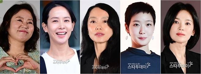 영화부문 여자 ‘최우수연기상’에 노미네이트 된 5인(김금순, 조여정, 전도연, 김고은, 송혜교). 사진ㅣ스타투데이DB