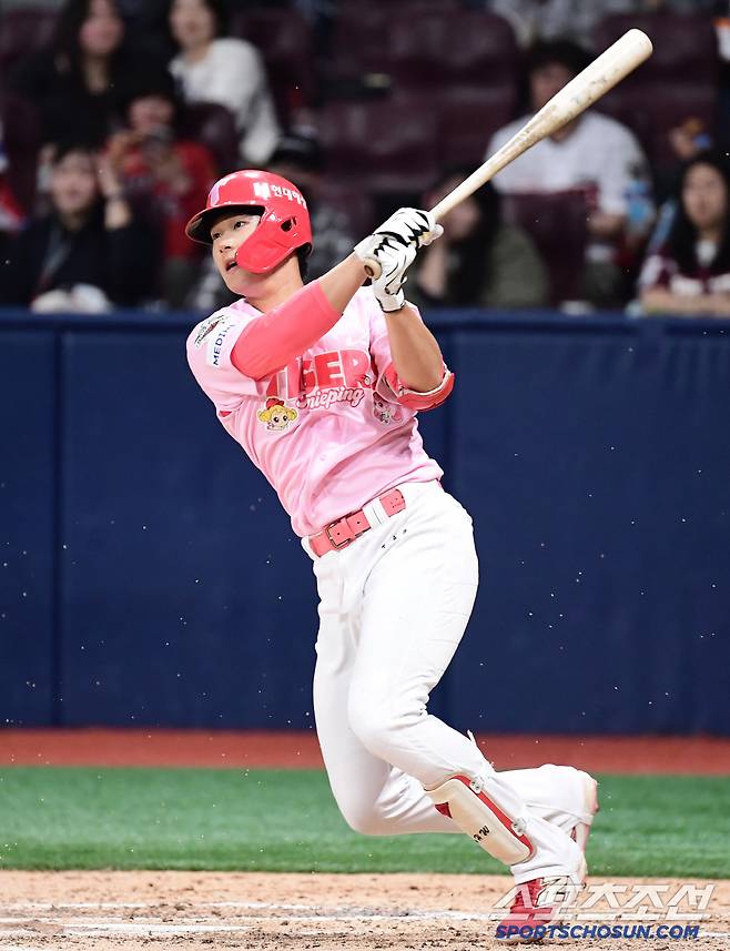 5월 5일 고척돔에서 열린 KBO리그 키움과 KIA의 경기. 타격하는 KIA 정해원. 고척=송정헌 기자songs@sportschosun.com/2025.05.05/