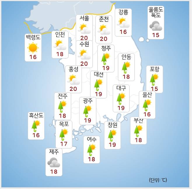 ⓒ기상청: 오늘(6일) 오후 날씨