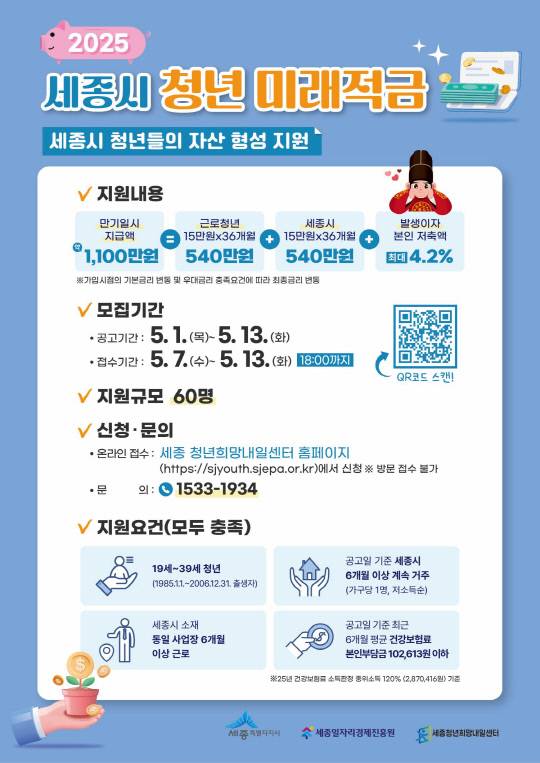 세종청년미래적금 참여자 모집 포스터. 세종시 제공