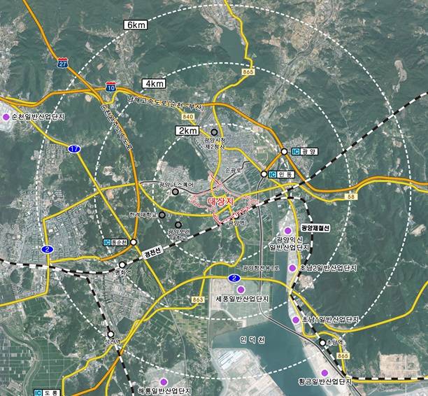 토지거래허가구역 - 광양 덕례 도월 도시개발사업 부지. 전남도 제공