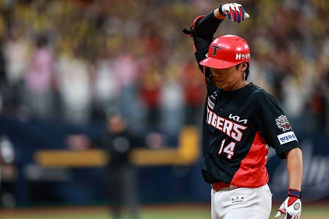 ▲ 8회 대타로 들어가 귀중한 결승타를 뽑아낸 김규성 ⓒKIA타이거즈