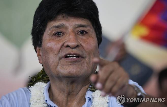 에보 모랄레스 볼리비아 전 대통령 [AP 연합뉴스 자료 사진. 재판매 및 DB 금지]