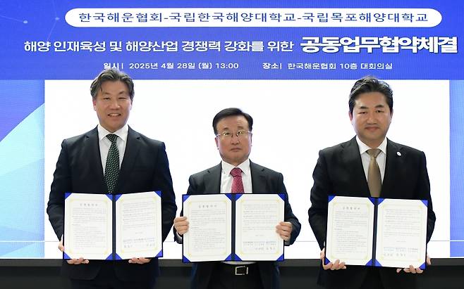 한국해운협회, 국립한국해양대·국립목포해양대 1천억원 지원 [한국해양대 제공]