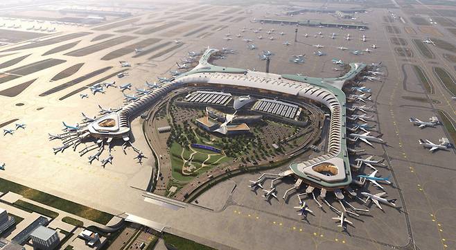 인천국제공항 4단계 건설 사업 완료 후 제2여객터미널 조감도. 사진=인천국제공항공사