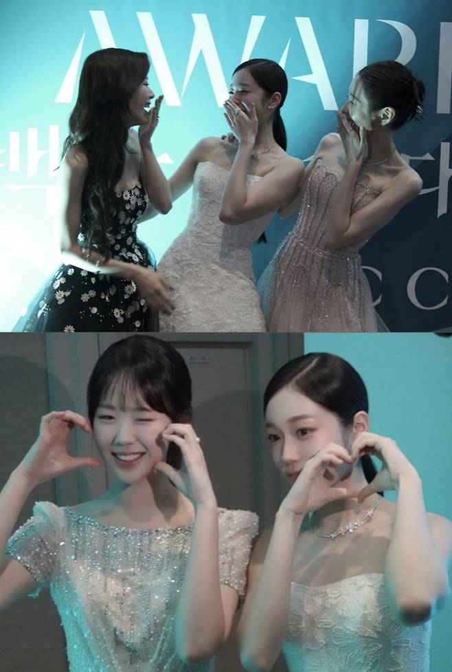 노정의-노윤서-박지현(위), 지예은-노윤서(아래). 노윤서 인스타그램.