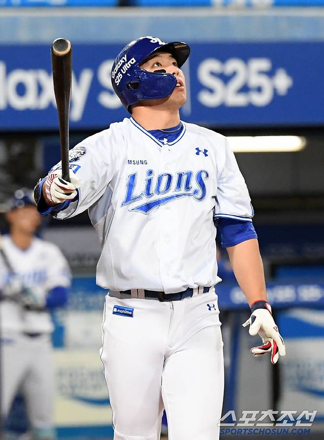 23일 대구 삼성라이온즈파크에서 열린 삼성 라이온즈와 KIA 타이거즈의 경기. 삼성 김영웅이 타격을 하고 있다. 대구=박재만 기자 pjm@sportschosun.com/2025.04.23/