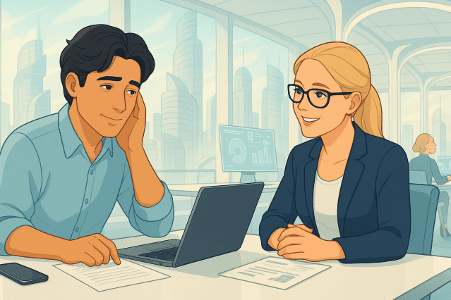 5년 이상 머문 경험자가 꼽은 장기근속의 이유 1위는 ‘함께 일하는 좋은 동료’였다.(팀장과 면담 생성이미지)