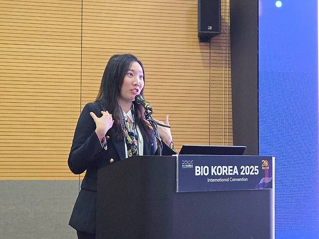강소현 분당서울대병원 외과 교수는 7일 서울 강남구 코엑스에서 열린 ‘바이오코리아 2025′의 특별 세션인 ‘골든 트라이앵글 생명과학 오픈이노베이션 포럼'에 참석했다. /조선비즈