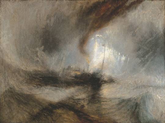 '눈보라 - 항구를 떠나가는 증기선'. 1842년, 캔버스에 유채, 91.5×122cm, 영국 테이트 갤러리.