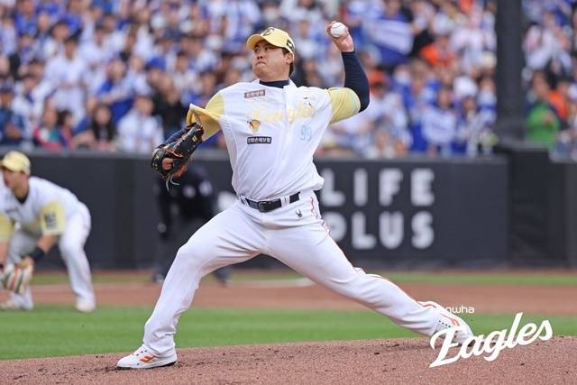 6일 대전 삼성전에서 승리를 챙긴 류현진. 사진=한화 제공