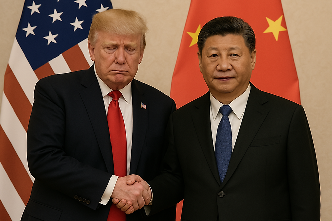 오픈 AI의 챗GPT로 생성한 도널드 트럼프 미국 대통령과 시진핑 중국 국가 주석의 딥페이크