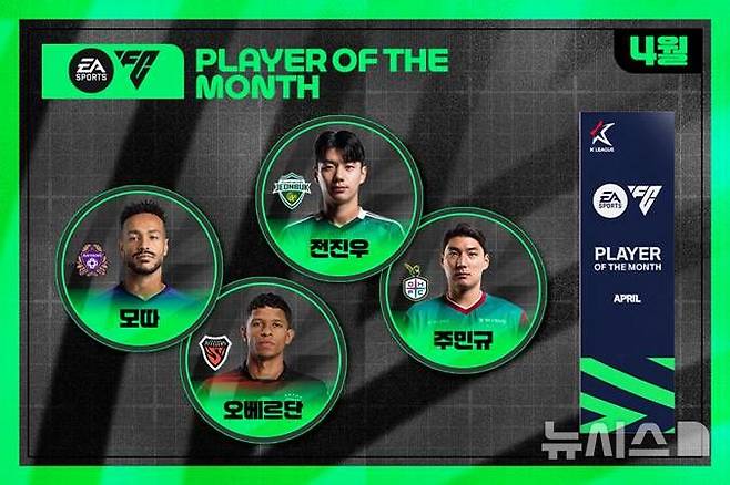 [서울=뉴시스]2025시즌 K리그1 4월의 선수 후보. (사진=한국프로축구연맹 제공)