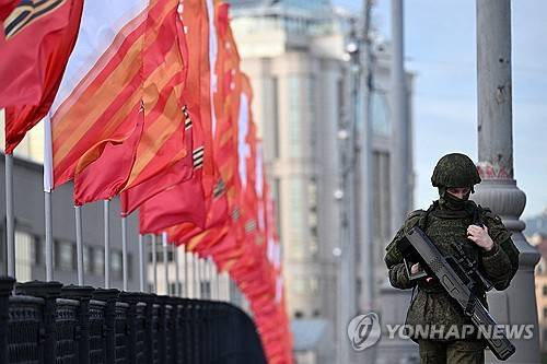 전승절 앞두고 보안 강화된 모스크바 [AFP 연합뉴스. 재판매 및 DB 금지]