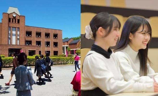 우에다 여자단기대는 우에다 단기대학으로 공학전환했다. 대학 홍보사진