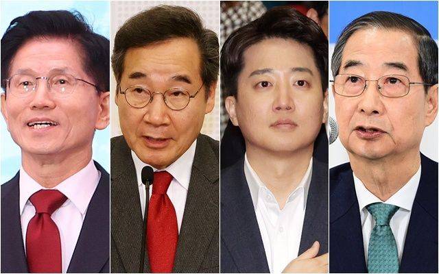 김문수 국민의힘 대선 후보, 이낙연 새미래민주당 상임고문, 이준석 개혁신당 대선 후보, 한덕수 무소속 대선 예비후보 (왼쪽부터 가나다순) ⓒ데일리안DB
