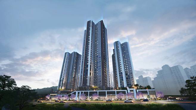 < ‘수지구청역 롯데캐슬 하이브 엘’ 투시도>