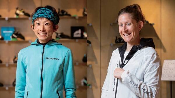 스카르파 글로벌 선수 유리 요시즈미Yuri Yoshizumi(왼쪽)와 마리나 쿠그네토Marina Cugnetto(오른쪽).