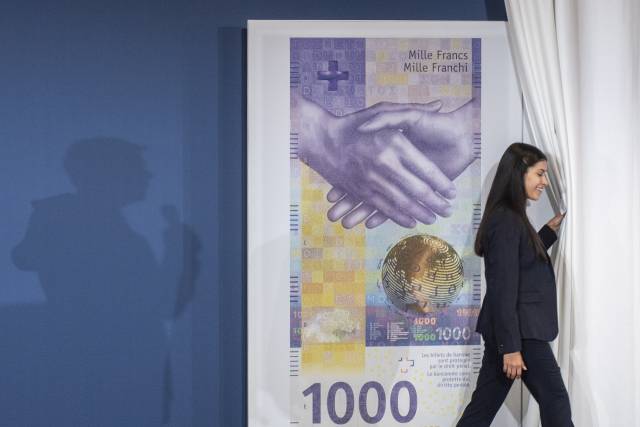 스위스 프랑 지폐 사진. EPA연합뉴스