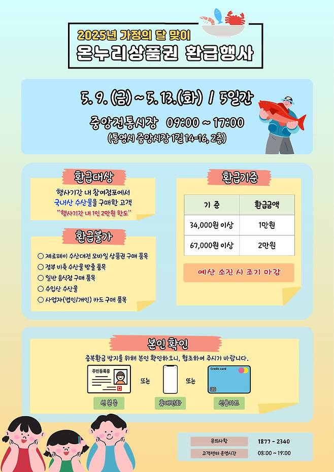 통영시 온누리상품권 환급 행사 포스터 ⓒ통영시