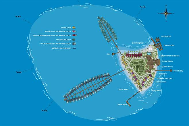 아웃리거 마푸시바루 리조트 맵. 사진제공|팜투어