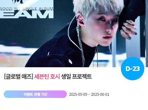 아이돌 팬덤의 놀이터 '팬앤스타'에서 9일 그룹 세븐틴 멤버 호시의 생일 프로젝트를 진행하고 있다. /팬앤스타