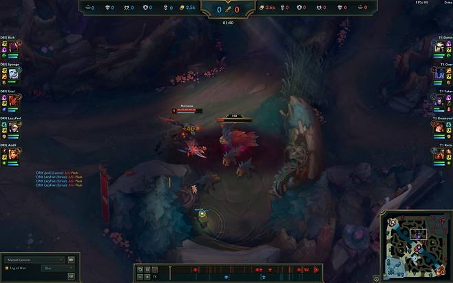 2025 LCK T1 대 DRX전 리플레이 화면. LCK 제공