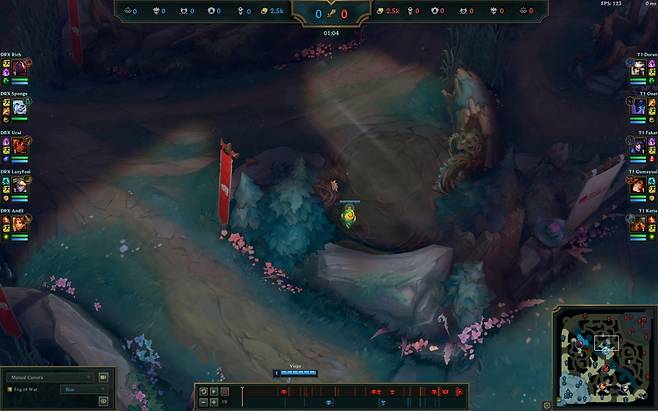 2025 LCK T1 대 DRX전 리플레이 화면. LCK 제공