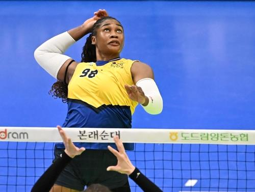 현대건설에서 뛰었던 모마. 사진[연합뉴스]