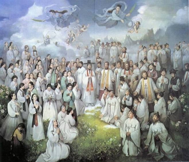 103위 한국순교성인화(1977년,유화,서울대교구 소장,문학진 토마스)
