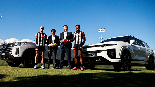 KGM이 AFL&nbsp;콜링우드 구단과 스폰서쉽을 체결했다./사진=KGM 제공