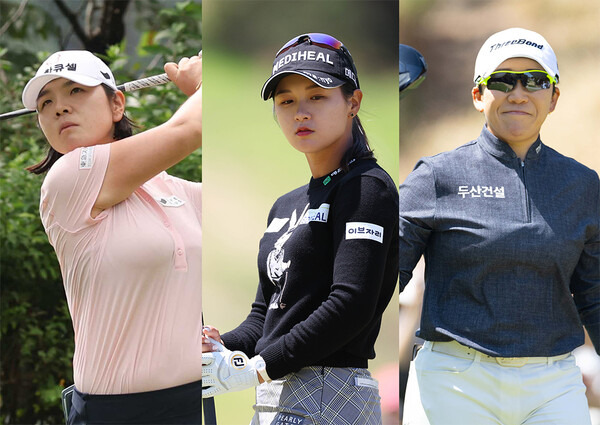 2025년 일본여자프로골프(JLPGA) 투어 메이저 대회 월드 레이디스 챔피언십 살롱파스컵에 출전한 이민영, 박현경, 신지애 프로. 사진제공=KLPGA
