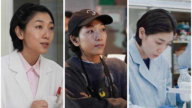 공무원이었던 아사미는 삶을 여러 번 반복하며 약사(왼쪽부터)와 방송국 프로듀서, 의학연구원으로 각기 살아가게 된다. 니폰TV 제공