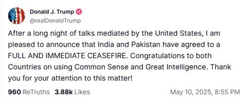 ▲"인도·파키스탄, 휴전 합의" [연합뉴스]