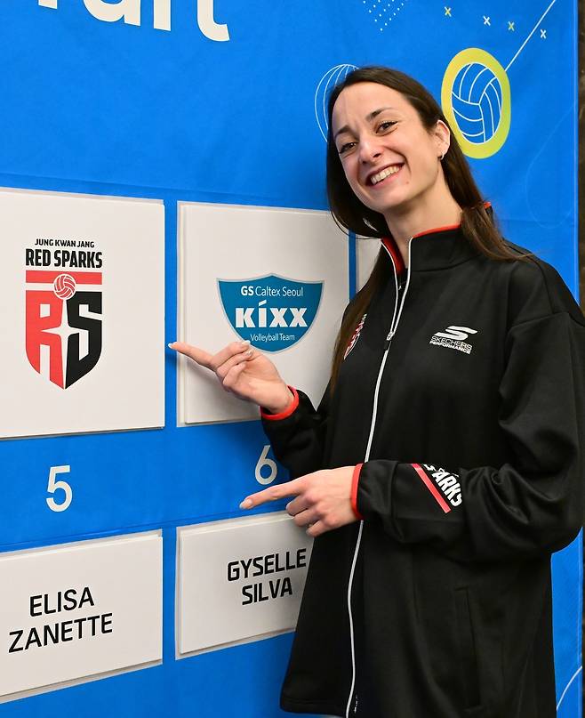 정관장 유니폼을 입은 자네트 [한국배구연맹 제공. 재판매 및 DB 금지]