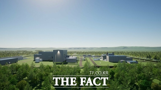 체코 법원이 한국수력원자력의 신규 원전 건설 계약에 제동을 걸었지만 수주가 무산될 가능성이 크지 않다는 분석이 나온다. 위는 미국 와이오밍주(州) 테라파워 SMR 발전소 조감도. /두산에너빌리티