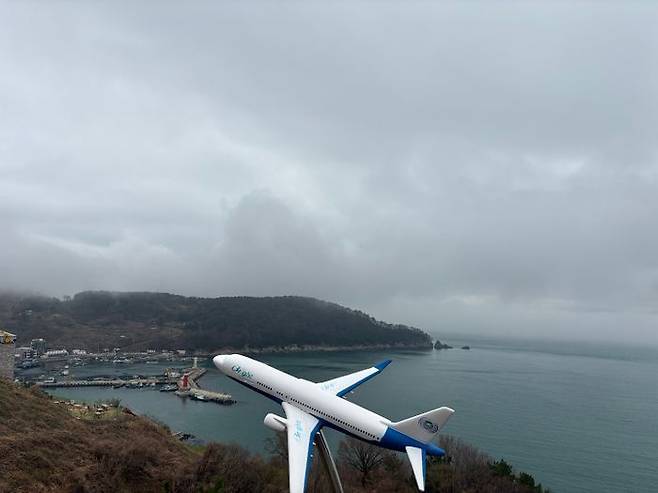 부산 대항전망대에서 바라 본 가덕도신공항 부지. 가덕도신공항 부지조성공사가 지체되면서 오는 2029년 12월 개항이 불가능할 것으로 보인다.ⓒ데일리안 임정희 기자