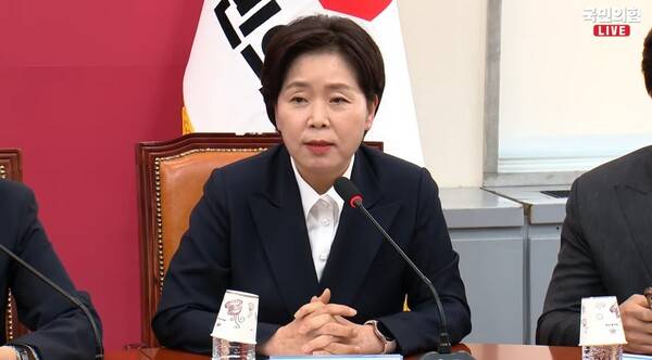 ▲양향자 국민의힘 공동선대위원장이 11일 첫 중앙선대위 회의에서 윤석열-이재명 구도면 필패라며 계엄에 엄숙히 사과해야한다고 촉구하고 있다. 사진=국민의힘TV 영상 갈무리