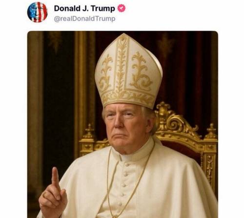 지난 2일 자신을 교황의 이미지로 합성해 소셜미디어에 올린 도널드 트럼프 미국 대통령. <이미지=트럼프 SNS>