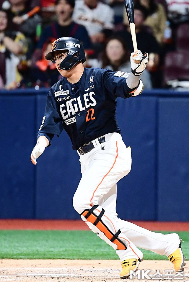 10일 고척 키움전에서 맹타를 휘두른 한화 채은성. 사진(고척 서울)=김영구 기자