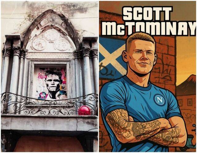 나폴리 팬들이 맥토미니를 마라도나급으로 대접하고 있다./소셜미디어