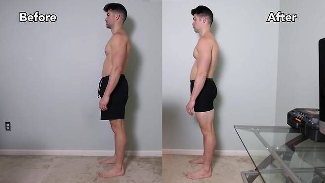 [서울=뉴시스] 5일간 앉지 않고 생활하는 실험을 진행한 루카스 볼.(사진=유튜브 채널 피그미 갈무리) *재판매 및 DB 금지