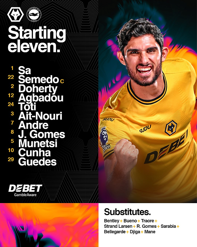 울버햄프턴 선발 라인업. 울버햄프턴 SNS