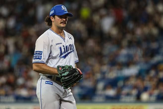 지난해 삼성에서 활약 당시 코너 시볼드. 삼성 라이온즈 제공