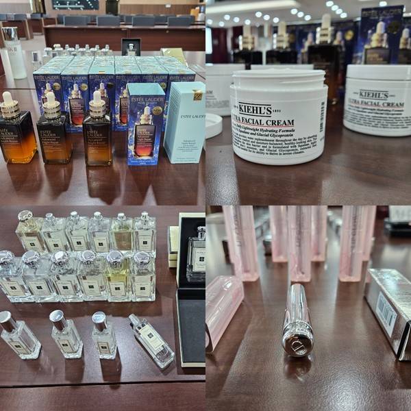 인천공항본부세관이 적발한 위조 화장품들 [사진 = 인천공항본부세관]