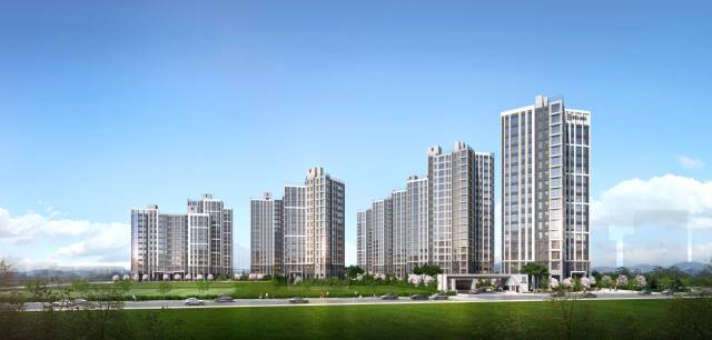 중흥토건이 에코델타시티 공동 4블록에 분양하는 ‘에코델타시티 중흥S-클래스 에듀리버’ 조감도. 중흥토건 제공