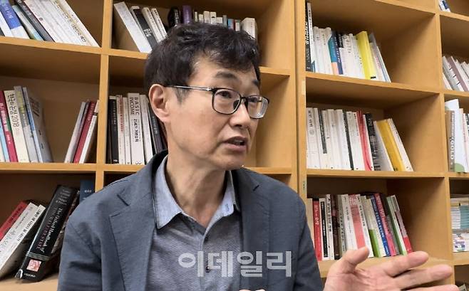 오건호 내가만드는복지국가 공동대표가 이데일리와 인터뷰를 하고 있다.(사진=공지유 기자)