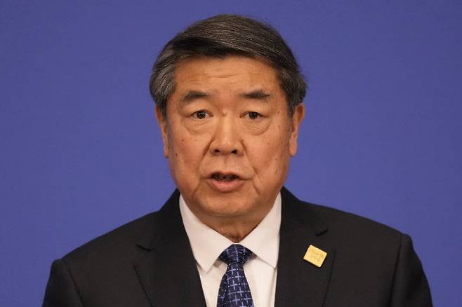 스위스 제네바에서 미국과 경제 무역 고위급 회담에 참여한 허리펑 중국 국뭉뭔 부총리. (사진=AFP)